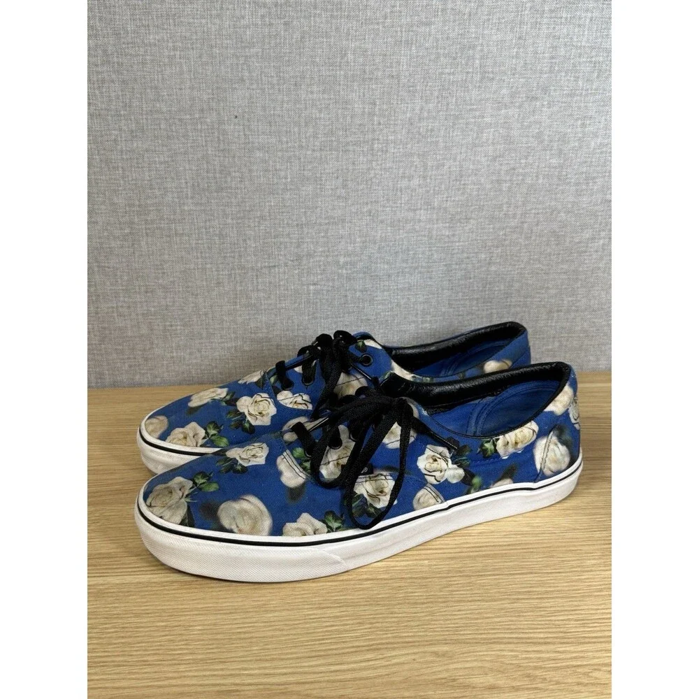 Vans Era Romantic Floral Blue Canvas Skate Shoes Men Size 13 Low Top 721356